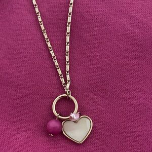 LOFT Gold Tone Heart Pendant Charm Necklace